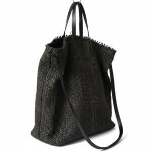 Henry Cuir Tangible Woven Leather Tote Bag Brown Carry-all Handmade in Italy